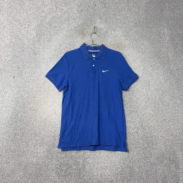 나이키 블루 로고 남성 반팔 카라티 L