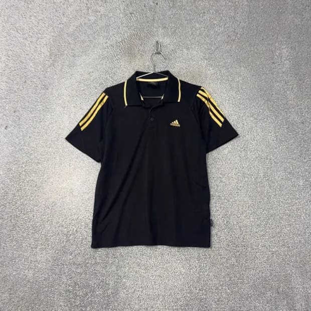 아디다스 검금 로고 남성 기능성 반팔 카라티 95