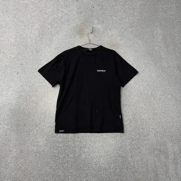 그루브라임 백프린팅 캐주얼 블랙 반팔 티 M