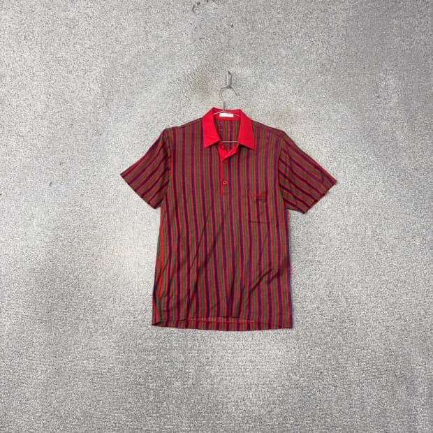 아디다스 스트라이프 레드 기능성 반팔 카라티 95