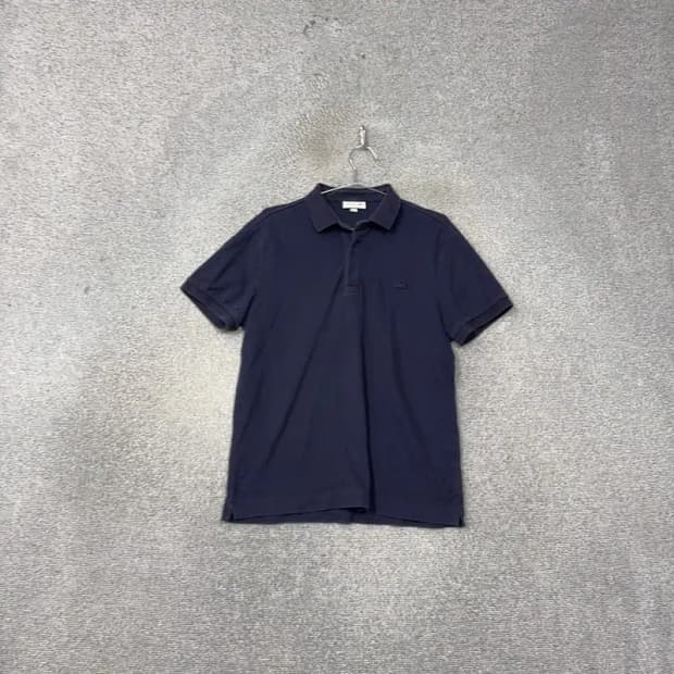 라코스테 네이비 로고 남성 반팔 카라티 100