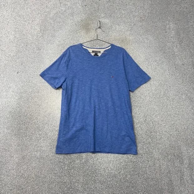 타미힐피거 블루 배색 캐주얼 반팔 티 XL