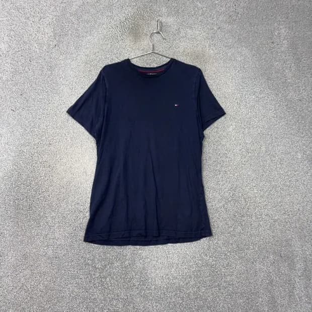 타미힐피거 네이비 로고 캐주얼 반팔 티 M
