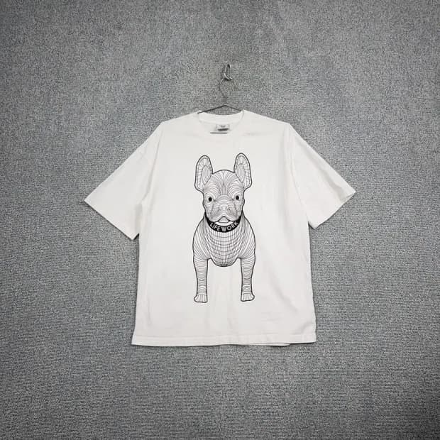 라이프워크 프린팅 화이트 반팔 티 S