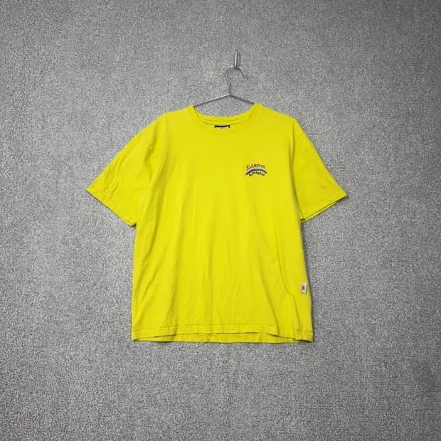 빌라봉 로고 오버핏 옐로우 반팔 티 LARGE