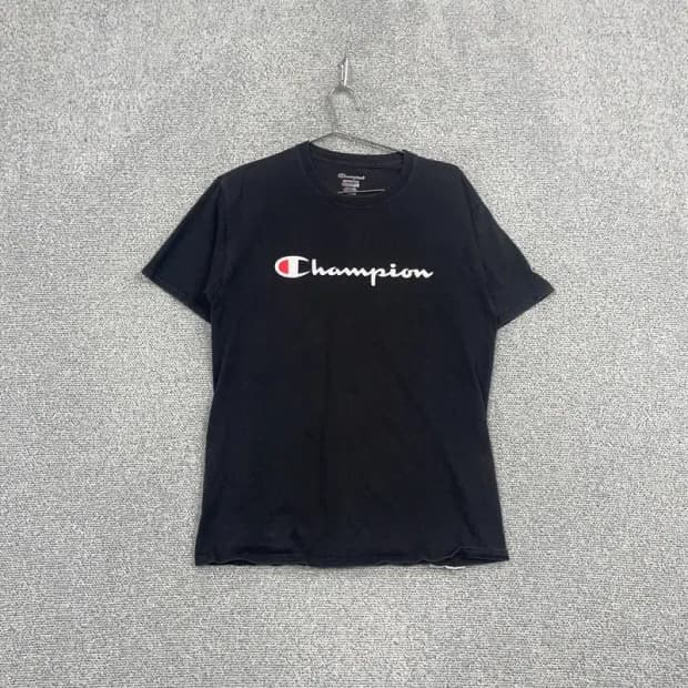 챔피온 프린팅 블랙 반팔 티 L/G