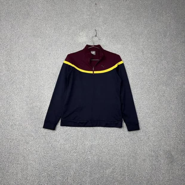 푸마 로고 기능성 반집업 긴팔티 S