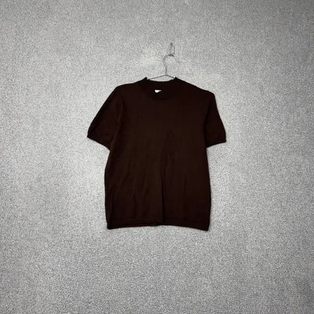 에이치엔앰 브라운 비스코스 반팔 티 M