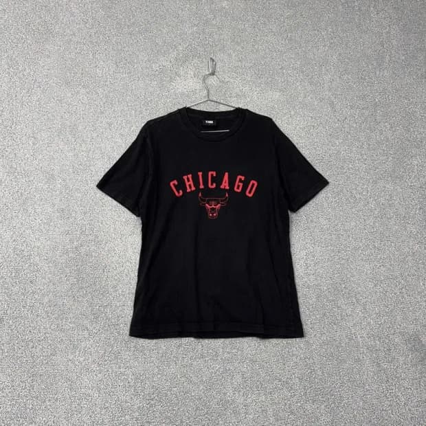 NBA 시카고불스 프린팅 블랙 반팔 티 L