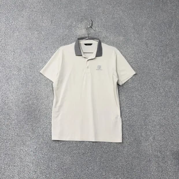 블랙야크 크림 로고 기능성 반팔 카라티 100