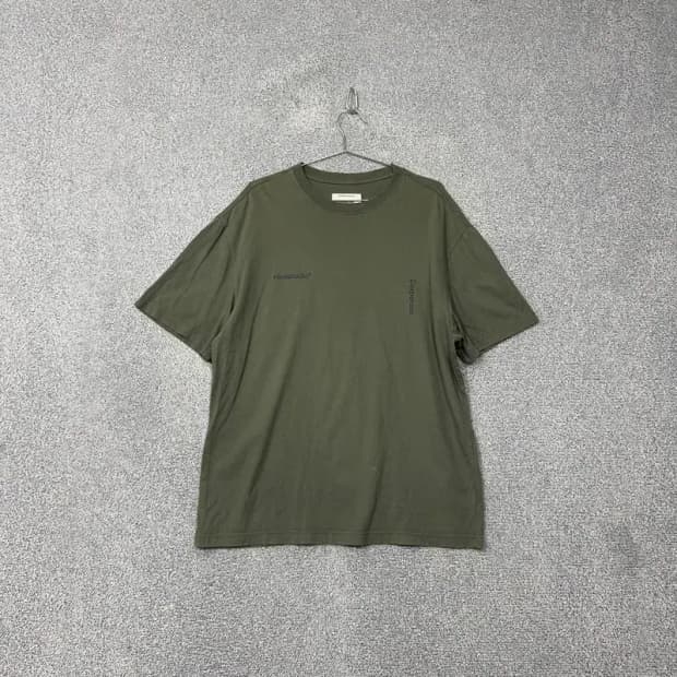 비바스튜디오 카키 박스핏 로고 프린팅 반팔 티 L
