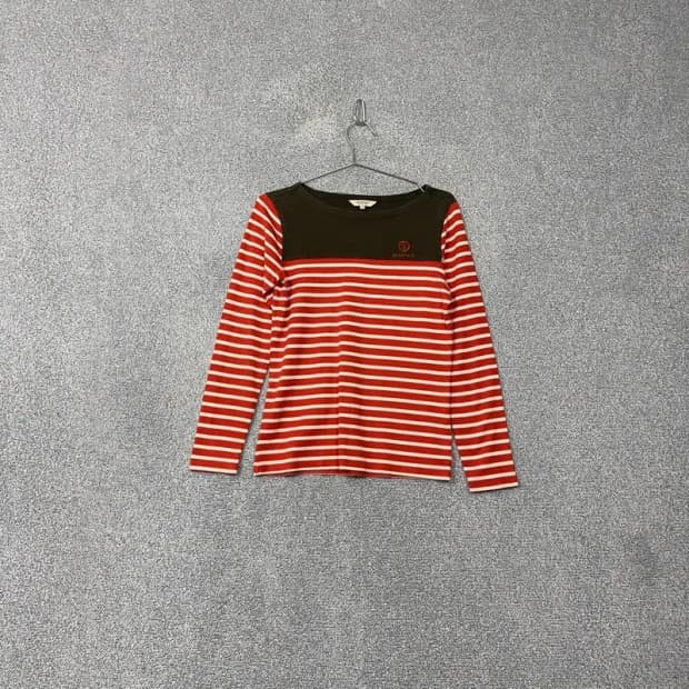 빈폴 스트라이프 레드 로고 긴팔 티 90