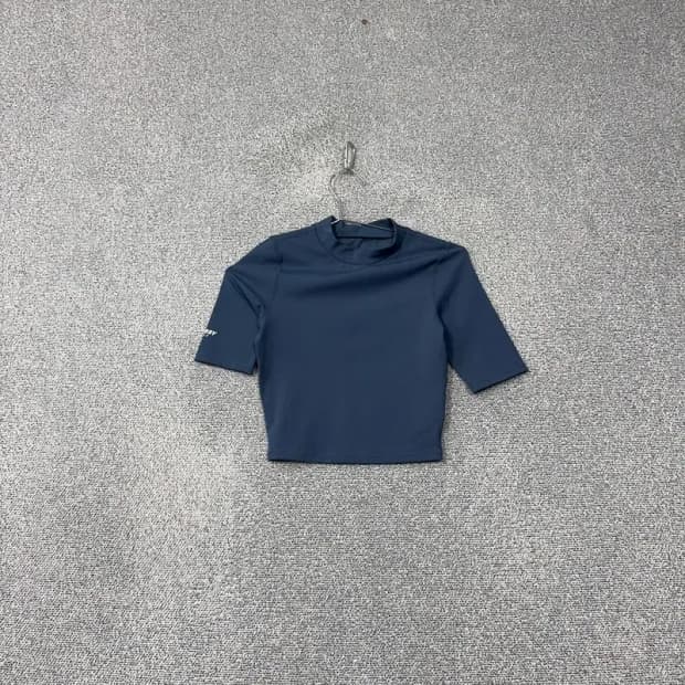 널디 네이비 크롭 기능성 반팔 티 S