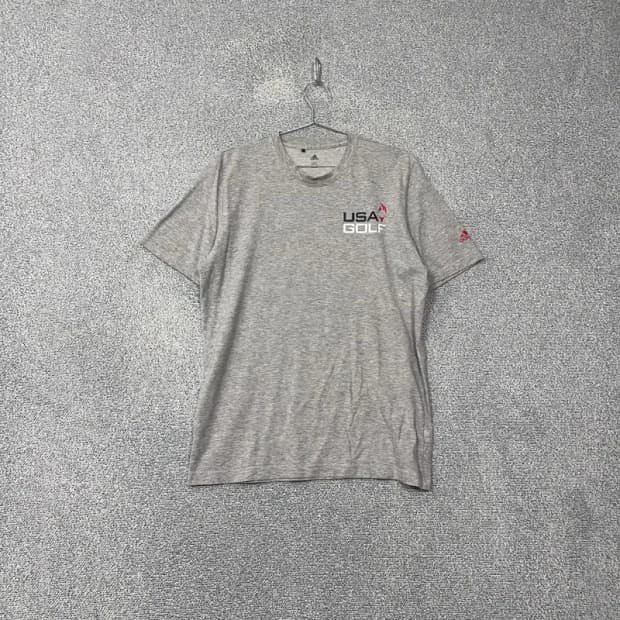 아디다스 USA 골프 라이트 그레이 반팔 티 2XL