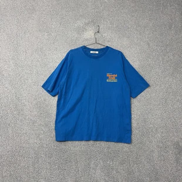 에잇세컨즈 로고 박스핏 블루 반팔 티 XL
