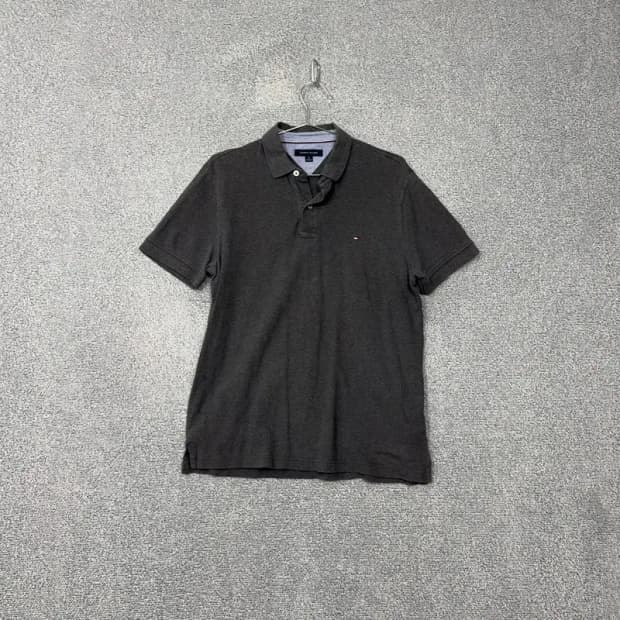 타미힐피거 그레이 로고 반팔 카라티 M