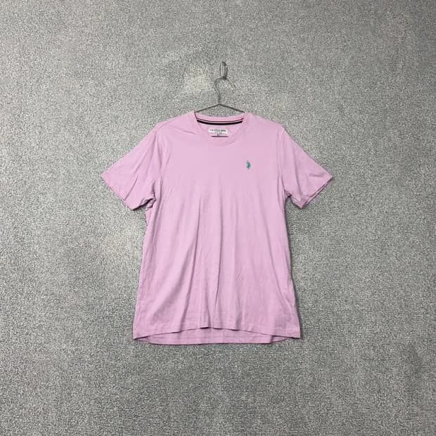 폴로아쎈 라이트 핑크 로고 반팔 티 XL