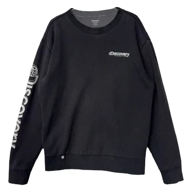 디스커버리 프린팅 블랙 맨투맨 90