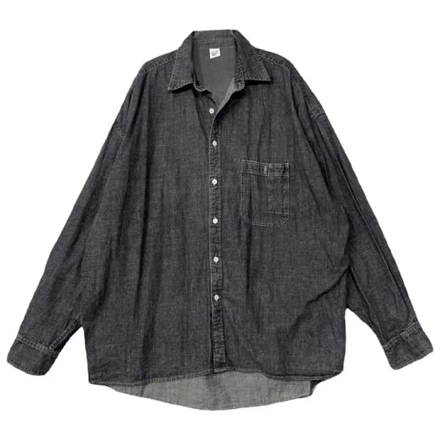 파르티멘토 흑청 데님 오버핏 셔츠 XL