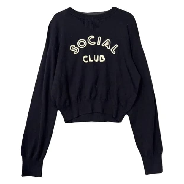 에잇세컨즈 프린팅 블랙 니트 M