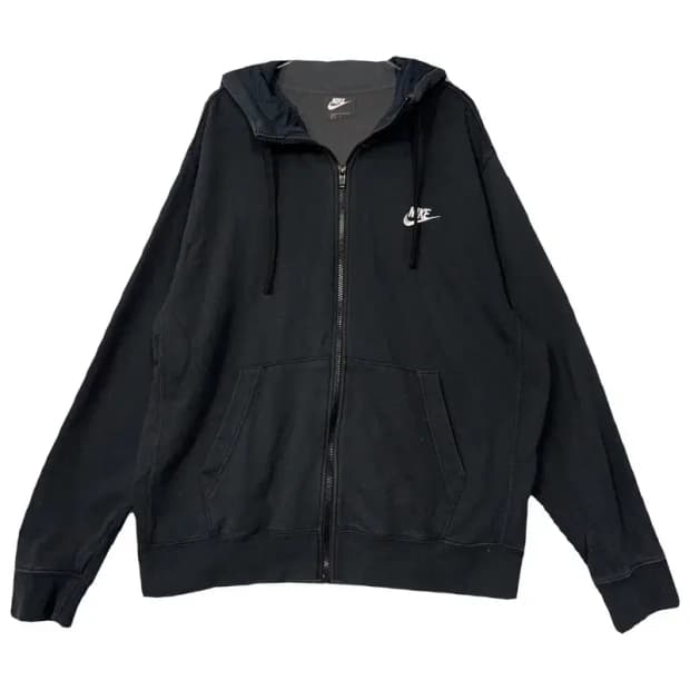 나이키 블랙 로고 오버핏 후드 집업 L