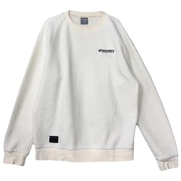 디스커버리 화이트 로고 맨투맨 95