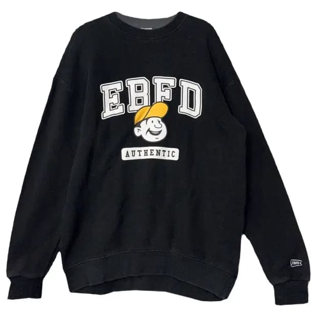 이벳필드 프린팅 블랙 맨투맨 S