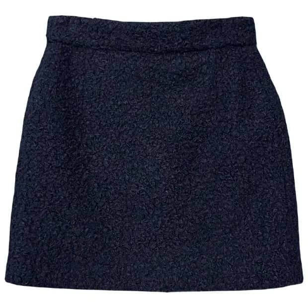 에잇세컨즈 네이비 트위드 스커트 S