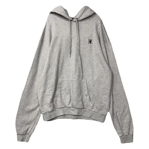 우알롱 라이트 그레이 로고 후드티 XL