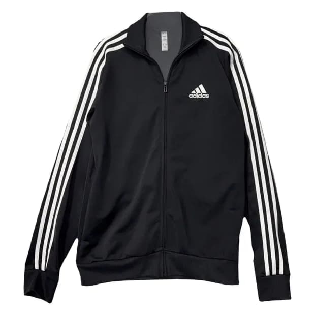 아디다스 오리지날 로고 검흰 집업 저지 M