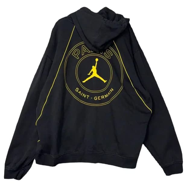 조던 파리생제르망 백프린팅 블랙 후드티 XXL