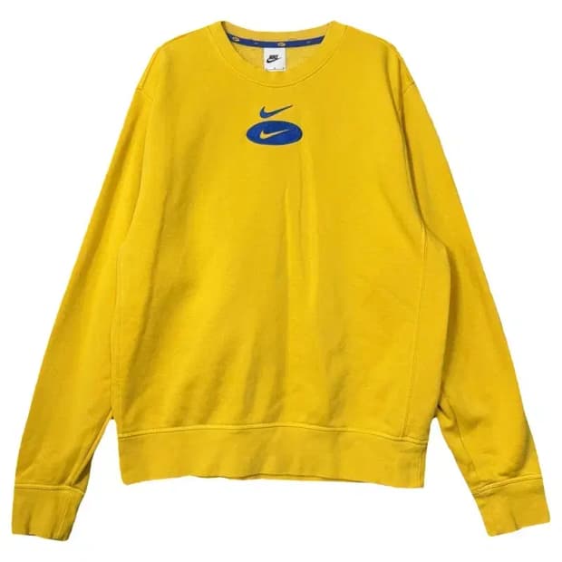 나이키 옐로우 센터 로고 맨투맨 M