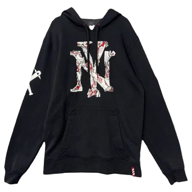 아디다스 흑탭 뉴욕 프린팅 블랙 후드티 105