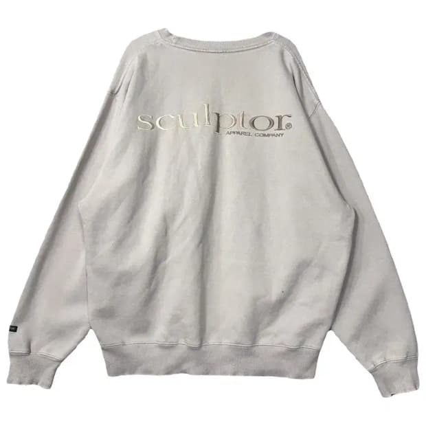 스컬프터 베이지 오버핏 맨투맨 MEDIUM