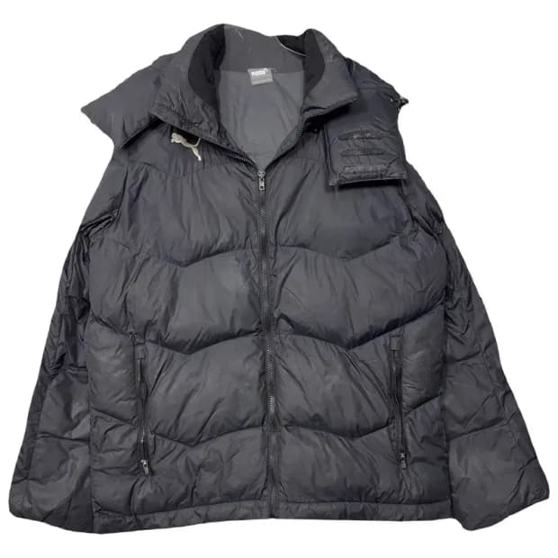 푸마 블랙 캐주얼 패딩 L