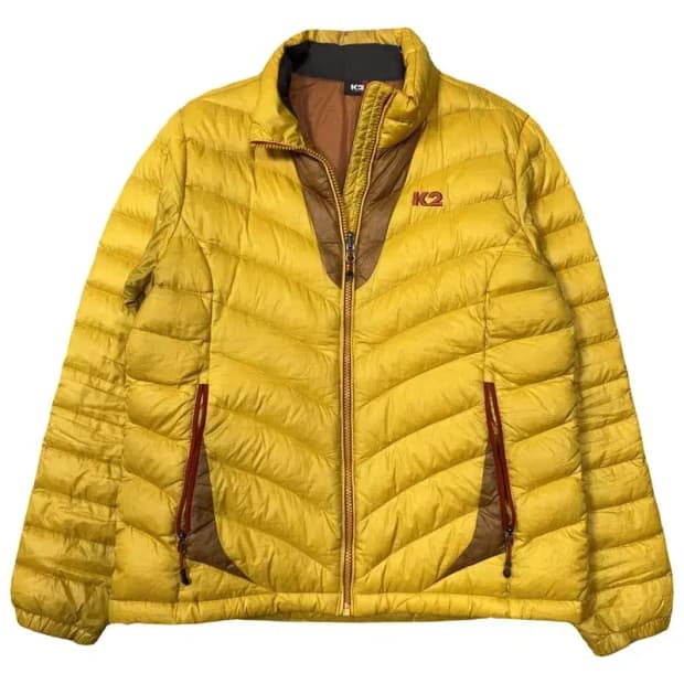 K2 옐로우 구스다운 경량 패딩 95