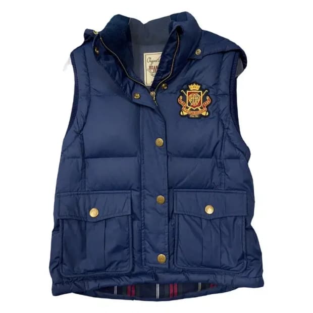 빈폴 네이비 금장 다운 패딩 조끼 90