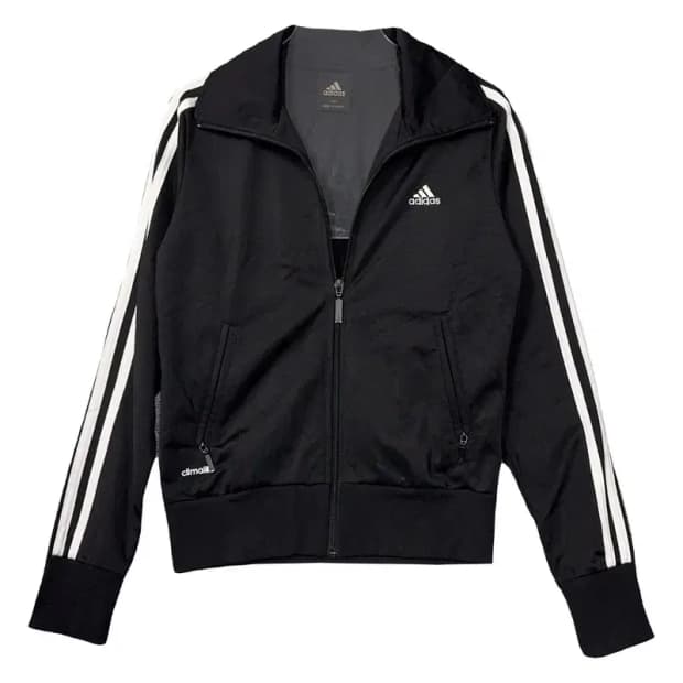 아디다스 검흰 로고 삼선 집업 저지 85