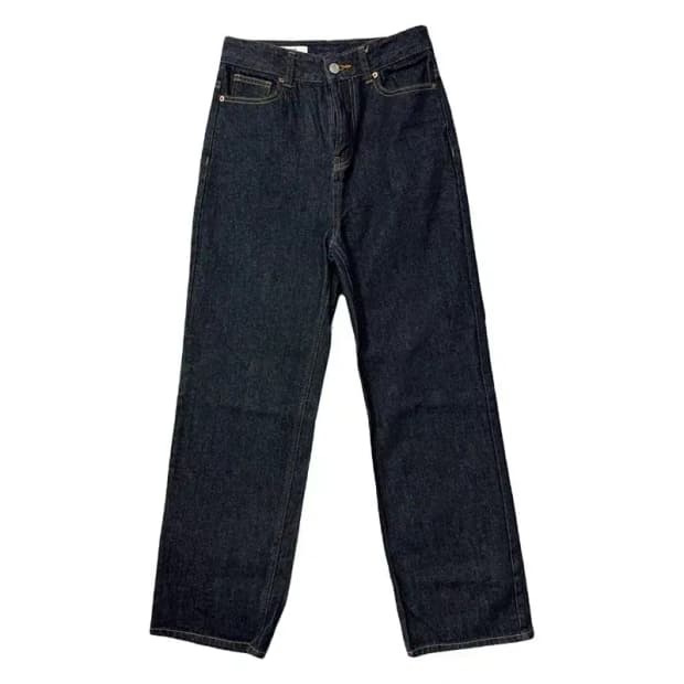 에잇세컨즈 하이라이즈 진청 와이드핏 캐주얼 청바지 S