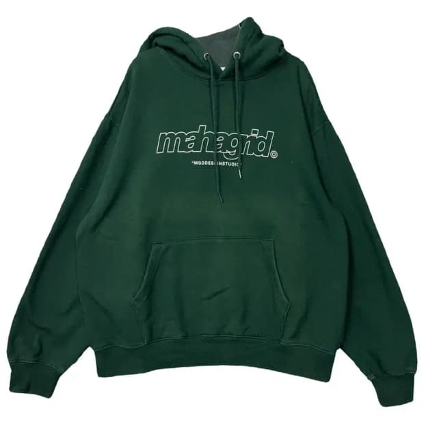 마하그리드 프린팅 그린 후드티 M
