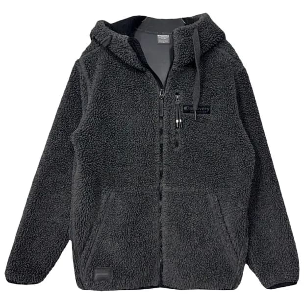 디스커버리 그레이 양털 뽀글이 후리스 후드집업 95