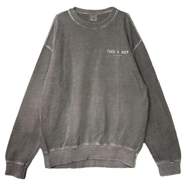 트래블 그레이 로고 빈티지 피그먼트 맨투맨 M