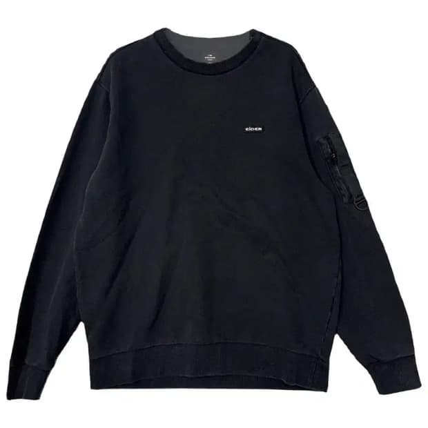 아이더 블랙 로고 맨투맨 M