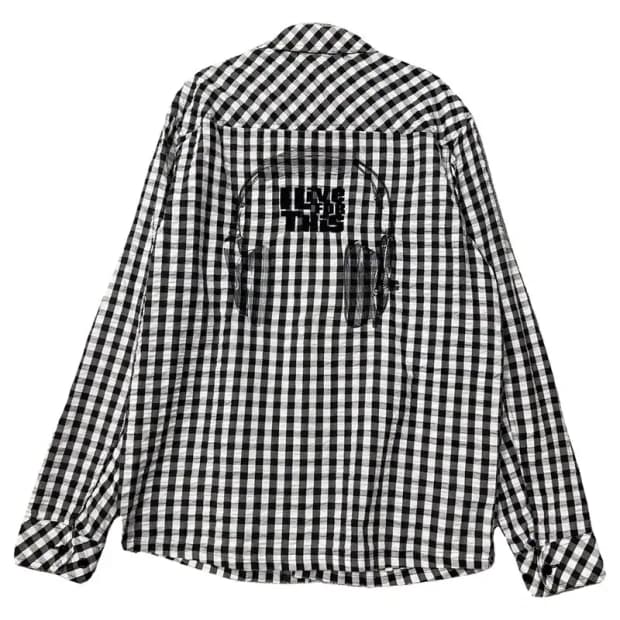 엠엘비 체크 블랙 셔츠 M