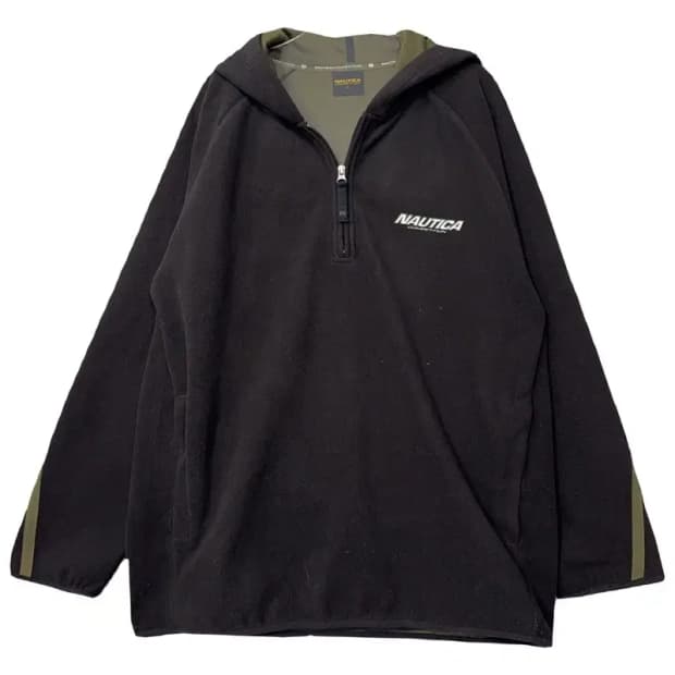 노티카 블랙 스펠 로고 반집업 후드티 L