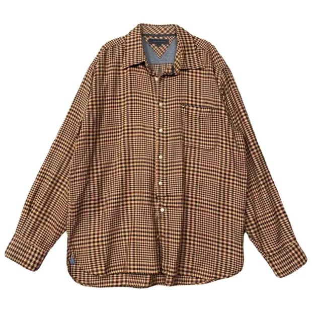 타미힐피거 체크 브라운 셔츠 XL