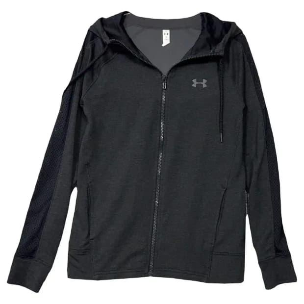 언더아머 블랙 로고 기능성 후드집업 SM