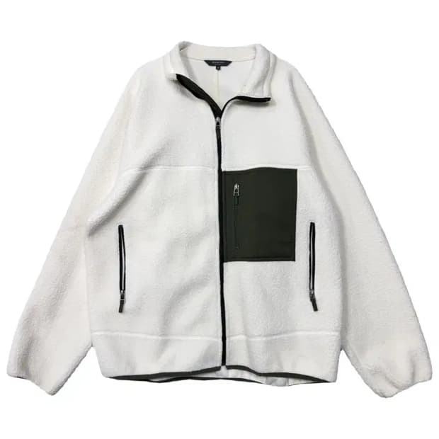 빈폴 화이트 남성 캐주얼 후리스 105