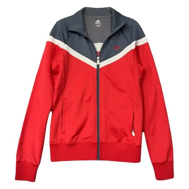 나이키 레드 로고 집업 저지 S