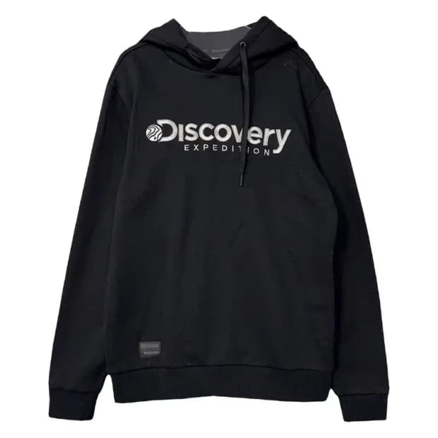 디스커버리 프린팅 블랙 후드티 95